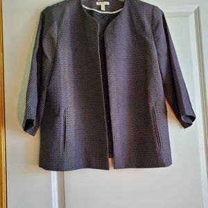 Eileen Fisher Black and White Cotton Jacket